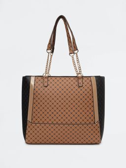 max - Women Printed Tote Bag - Brown