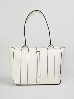 max - Women Panelled Tote Bag - Off White