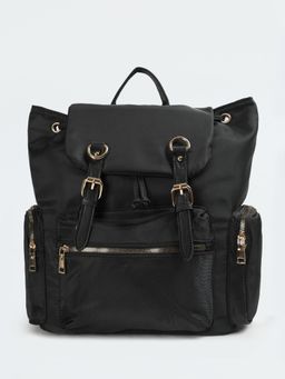 max - Women Solid Mini Backpack - Black
