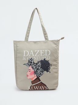 max - Women Printed Shopper Handbag - Beige