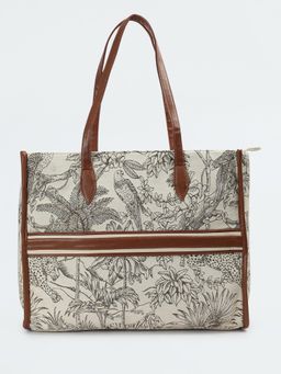 max - Women Jacquard Tote Bag - Off White