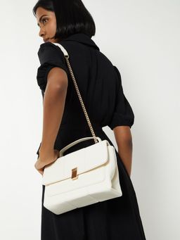 Gioia - Mario Front Zip Leather Crossbody Sling Bag - Black