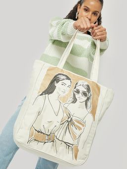max - Women Printed Shopper Handbag - Off White
