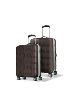 Aristocrat - Unisex Comet Champagne Hard Luggage Trolley Bags - Brown (S/M) (Pack of 2)