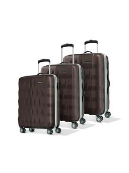 Aristocrat - Unisex Comet Champagne Hard Luggage Trolley Bags - Brown (S/M/L) (Pack of 3)