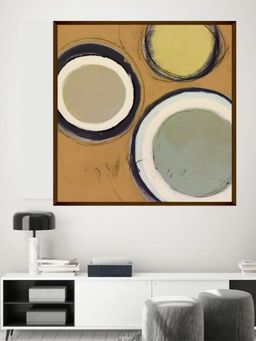 The Art House - Yellow White Abstract Framed Wall Painting