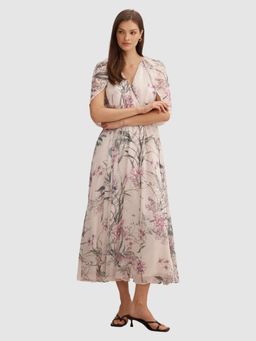 Forever New - Jodie Gathered Cape Maxi Dress with Belt