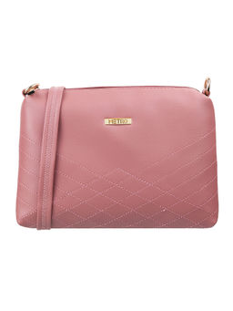 Metro - Pink Solid Leather Sling And Cross Bag