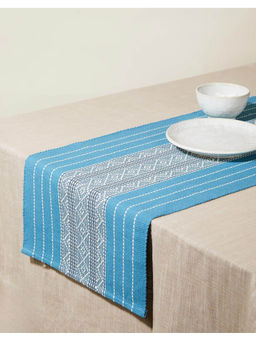 Fabindia - Blue Cotton Woven Saumya Runner
