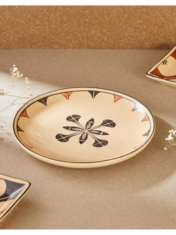 Fabindia - Beige Ceramic Thar Snack Plate