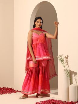 POMCHA - Gul Bahaar Kurti with Sharara and Dupatta (Set of 3)