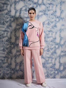 AAREIN - Pink Graphic Printed Co-Ord (Set of 2)