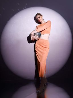 AAREIN - Self Design Top with Skirt (Set of 2)