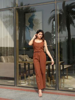 SAJILO - Walnut Brown Linen Co-Ord (Set of 2)