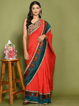 Laado - Kala Fuchsia Pink Saree with Unstitched Blouse