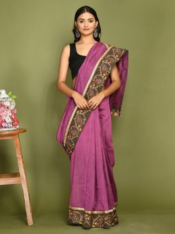 Laado - Kala Mauve Pink Saree with Unstitched Blouse