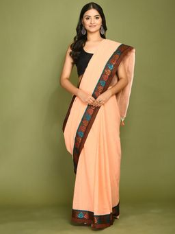 Laado - Kala Peach Saree with Unstitched Blouse