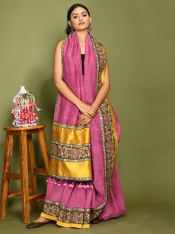 Laado - Kala Pink Saree with Unstitched Blouse