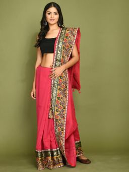 Laado - Kala Red Saree with Unstitched Blouse