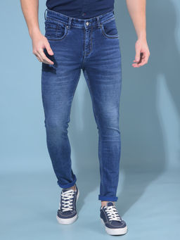 CRIMSOUNE CLUB - Mens Blue Stretchable Jeans
