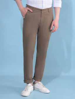 CRIMSOUNE CLUB - Mens Brown Cotton Trousers