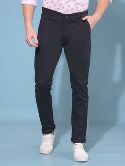CRIMSOUNE CLUB - Mens Black Stretchable Trousers