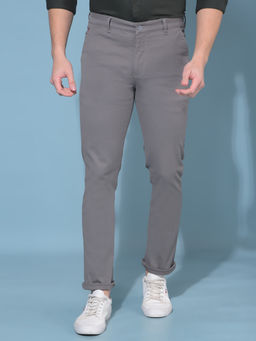 CRIMSOUNE CLUB - Mens Dark Grey Stretchable Trousers