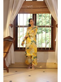 Shibui - Greece Mosaic Yellow Print Kurta and Pant (Set of 2)