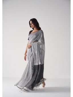 THISISDEHI - Black Chitra Saree with Unstitched Blouse