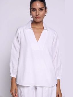 THISISDEHI - Women White Linen Kurti