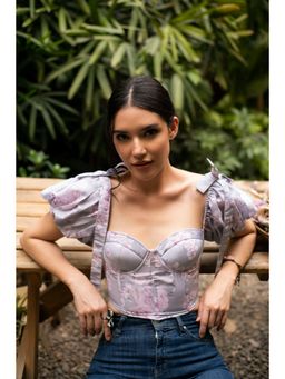 IT GIRL - Emma Floral Grey Crop Top