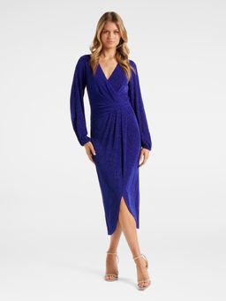 Forever New - Blue Sara Draped Glitter Midi Dress