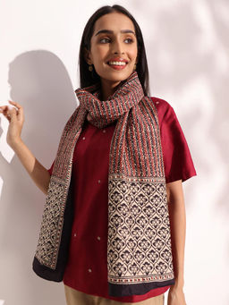 Fabindia - Women Maroon Printed Stole