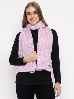 513 - Women Purple Textured Soft Acrylic Knitted Muffler