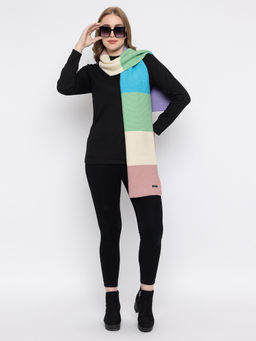 513 - Women Colorblocked Soft Acrylic Mufflers