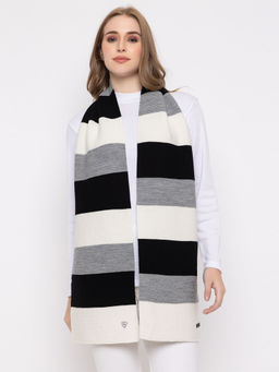 513 - Women Soft Acrylic Knitted Striped Muffler