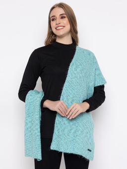 513 - Women Sky Self Textured Soft Acrylic Muffler