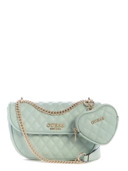 Guess - Light Sage Quilted Atabey Convertible Sling Bag With Pouch