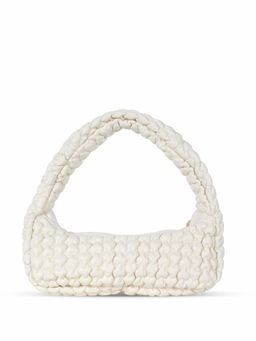 HIE - Textured Sierra Handbag - Pearl White