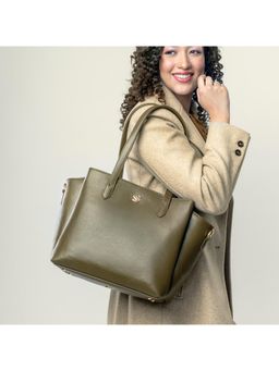 Strokes by Namrata Mehta - Olive Opulence Cresta Tote Bag with Detachable Strap (M)