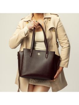 Strokes by Namrata Mehta - Mahogany Mystique Cresta Tote Bag with Detachable Strap (M)