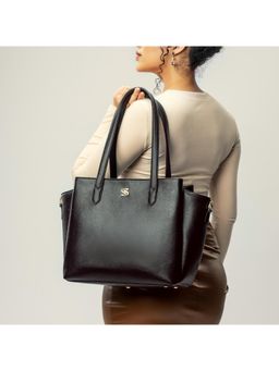 Strokes by Namrata Mehta - Charcoal Chic Cresta Tote Bag with Detachable Strap (M)