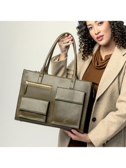 Strokes by Namrata Mehta - Olive Opulence Maison Elan Tote Bag with Detachable Strap (L)