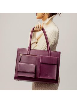 Strokes by Namrata Mehta - Burgundy Belle Maison Elan Tote Bag with Detachable Strap (L)