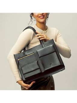 Strokes by Namrata Mehta - Charcoal Chic Maison Elan Tote Bag with Detachable Strap (L)