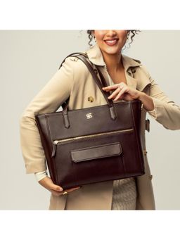 Strokes by Namrata Mehta - Mahogany Mystique Aurea Tote Bag with Detachable Strap (L)