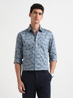 Arrow Newyork - Men Blue Floral Printed Manhattan Slim Fit Shirt