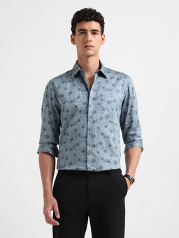 Arrow Newyork - Men Blue Floral Printed Manhattan Slim Fit Shirt