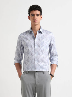 Arrow Newyork - Men Grey Satin Manhattan Slim Fit Shirt