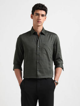 Arrow Newyork - Men Green Satin Manhattan Slim Fit Shirt